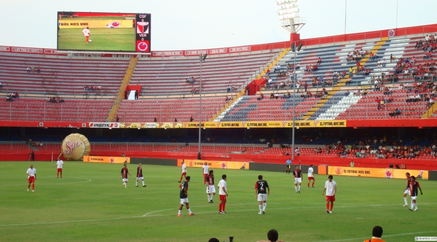 LED Display Screen At Football Stadium