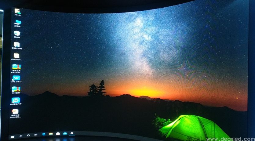 Indoor conventional curved display screen